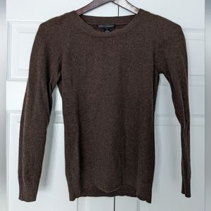 Elena Solana Cashmere Boat Neck Brown Sweater Size Medium